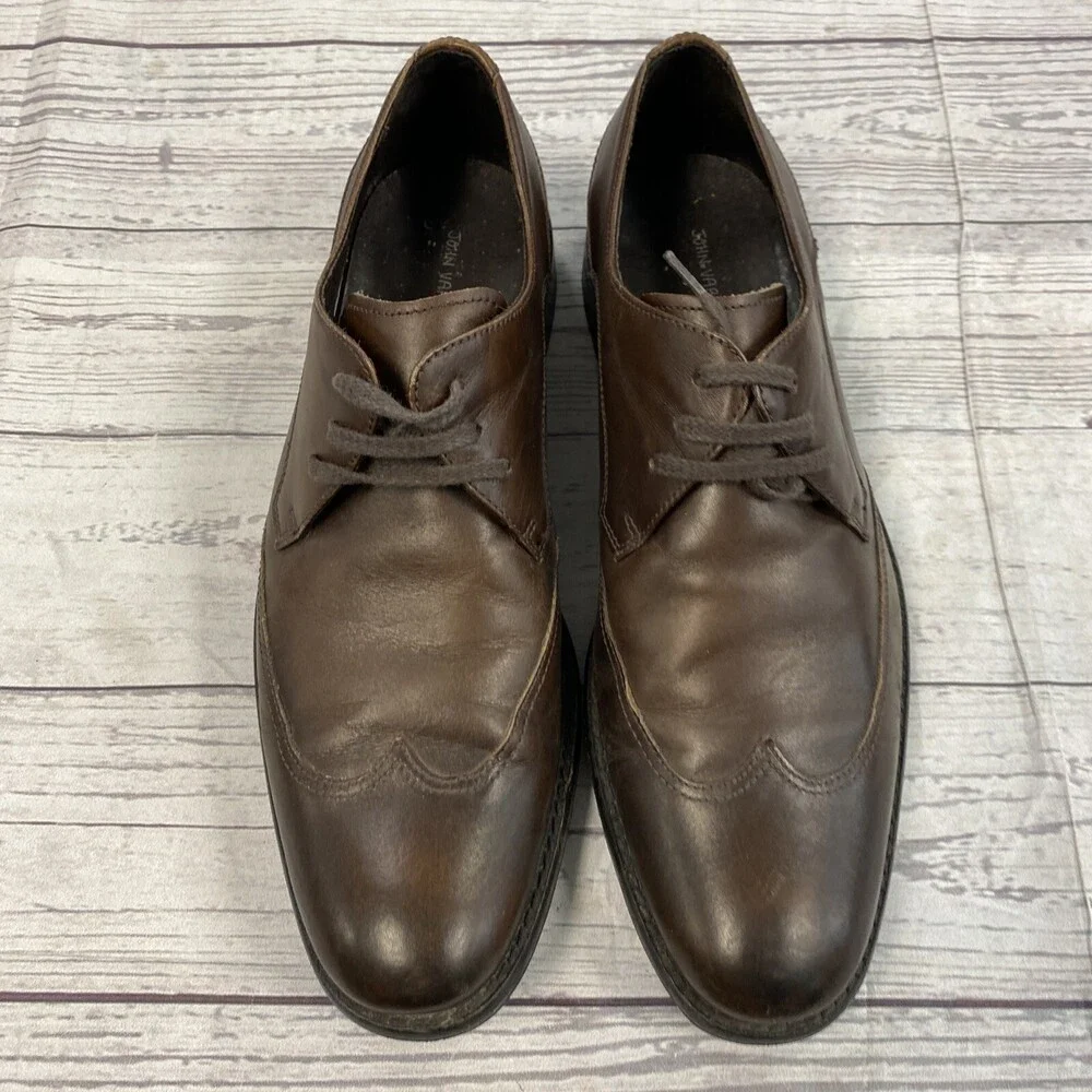 JOHN VARVATOS USA F1577M3B-A11B2 Wingtip Derby Brown Leather Men's Size 8*
